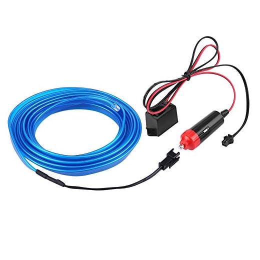Tira de Luces LED para Coche Panel de Coche Tira de Lámpara de Neón Azul Luz LED Fría Atmósfera Interior Ajuste de Luz 12V Neón Resplandeciente Luces de Alambre Electroluminiscentes Estroboscópicas