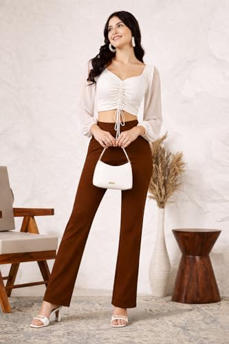 Image of Stylish Straight Fit Trouser for Women Trendy High Waist Trousers for Casual Wear