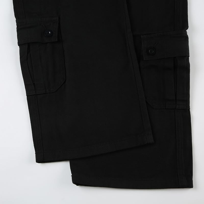 Womens Baggy Jeans Vintage Y2K Low Rise Multi-Pocket Cargo Jeans Grunge Streetwear Denim Pants Casual Pants
