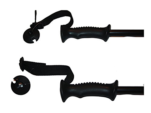 WSD Alpine Downshill ski Poles Adult Black Aluminum with Baskets Pair New (115cm/46) - Thumbnail 2