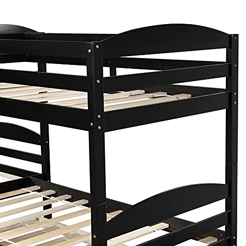 King Bed Frame With Headboard, Queen Platform Bed, Ljr Versatility Galore Maximized Space Solid Construction Designed For Your Family’s Safety Twin L-Shaped Bunk Bed With Trundle/Espresso #TOP3