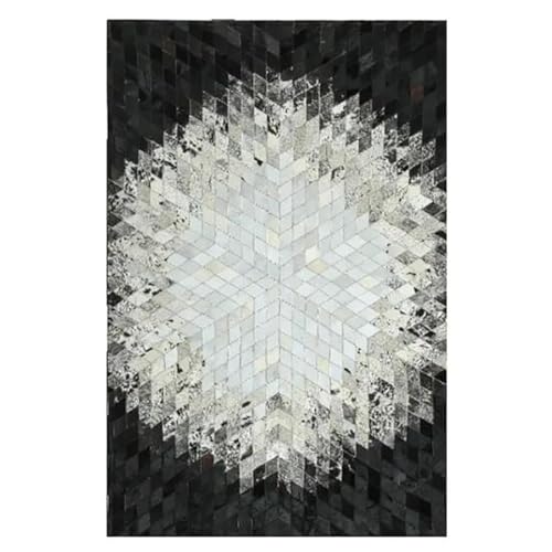 Echte koeienhuid tapijt patchwork aangepaste gebied tapijt natuurlijke koeienhuid tapijt lederen tapijt rustieke schuur huis decor voor slaapkamer woonkamer eetkamer,6x4 Feet