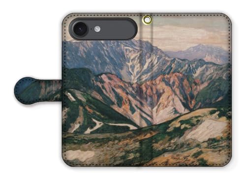 手帳型 iPhone17 Air互換 スマホケース 【アートシリーズ】 吉田博 ☆新版画☆ 浮世絵 絵画 芸術 アート 風景画 art (槍ヶ岳)