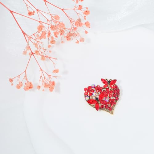 Image of Heart Shape Rhinestone Brooch Crystal Love Brooches for Women Pin Wedding Fashion Brooches Jewelry,Women Gift