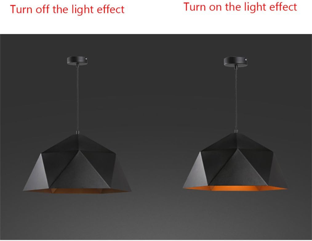 Geometric Ceiling Light Farmhouse Lighting Fixture 9.8-Inch Adjustable Height, Modern Hanging Light for Kitchen Island, Dining Room, Living Room Hanging Barn Lampshade/K/38Cm