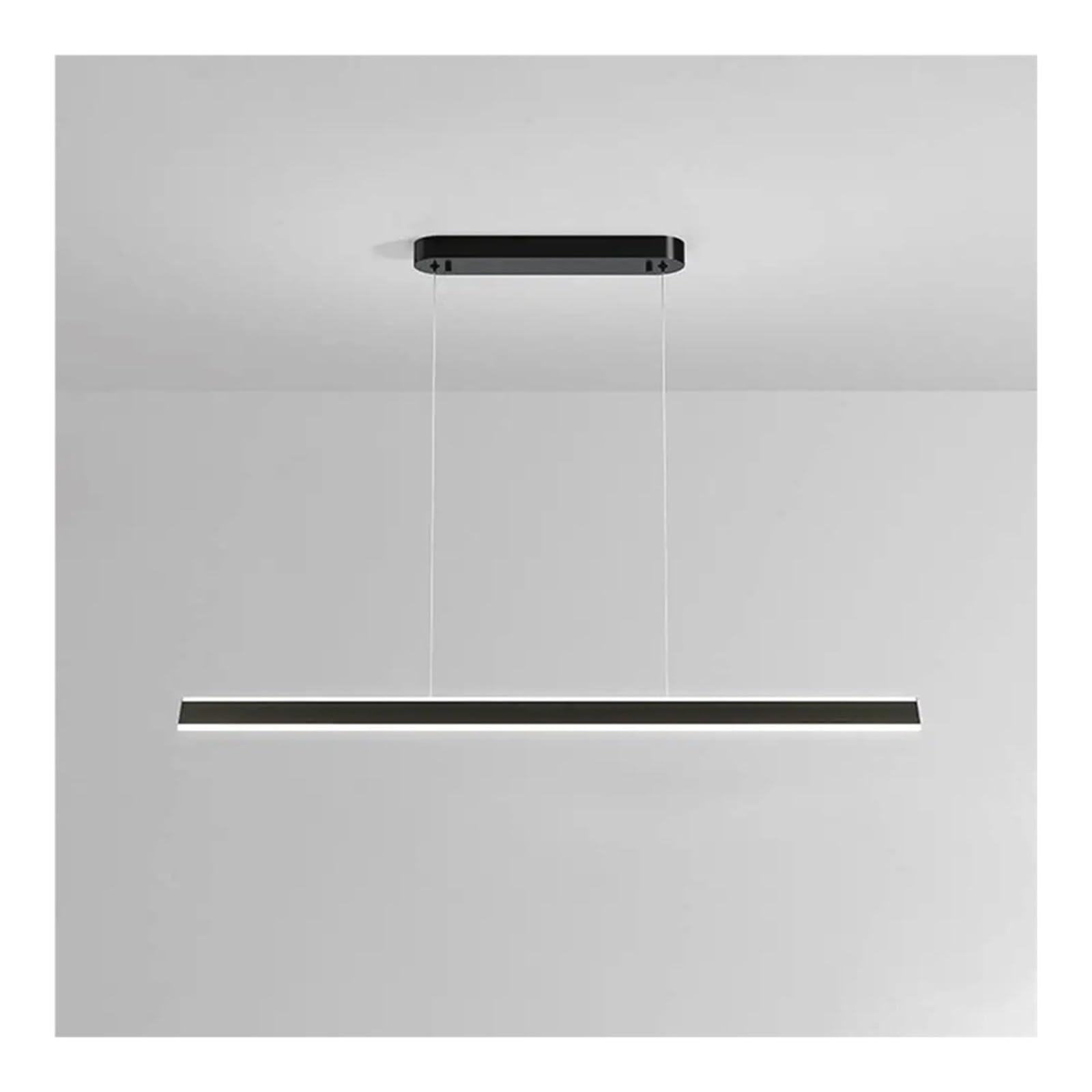Suspension LED linéaire noire 120 cm pour îlot de cuisine réglable