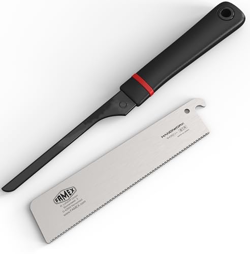 FAMEX 5520 Japansäge Dozuki Mini - kleine Handsäge Holzsäge Feinsäge für Holz - feinste und präzise Arbeiten und Modellbau