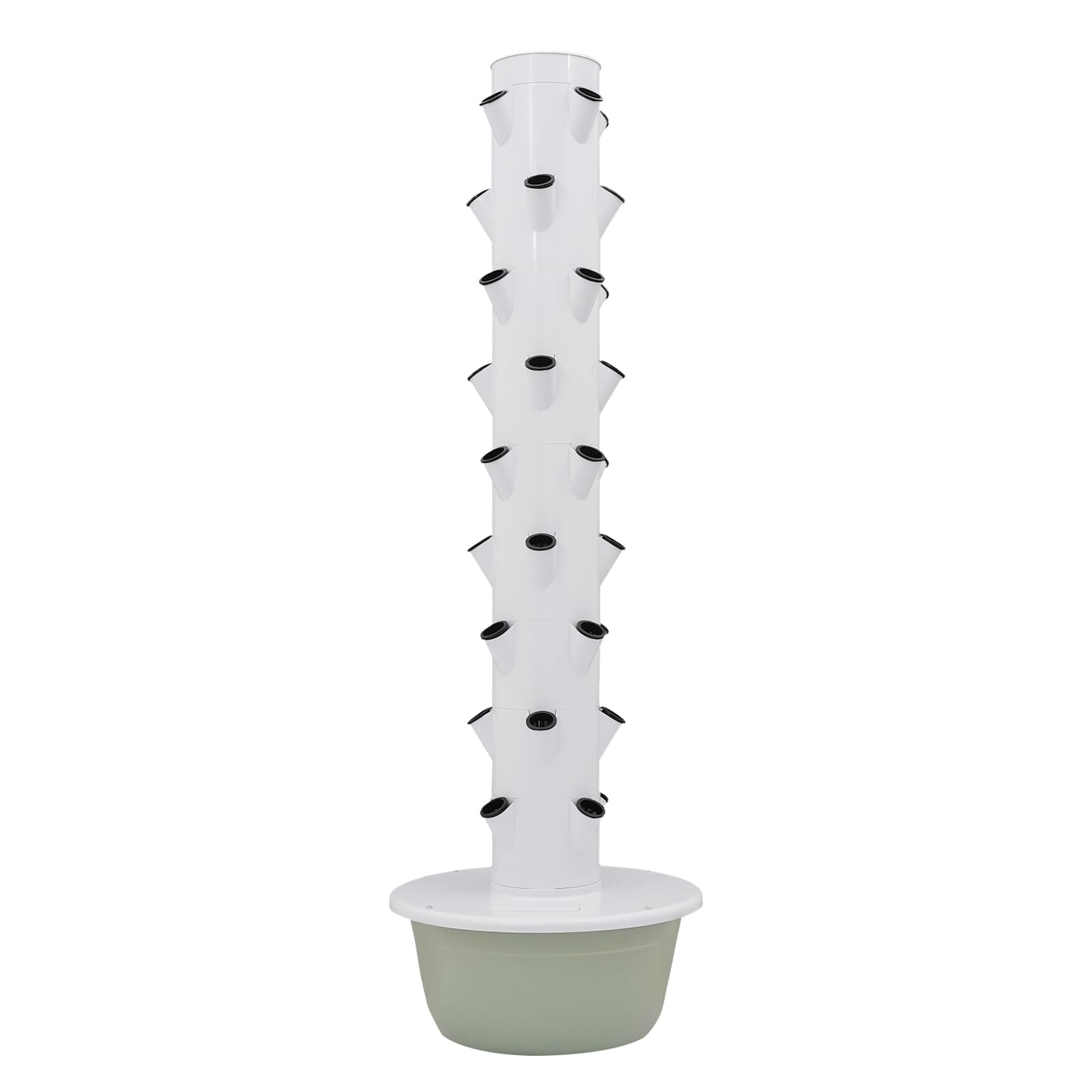 9 livelli a 36 fori idroponica torre di coltivazione, in plastica di alta qualità in bianco e verde, per balconi giardini interni verticali