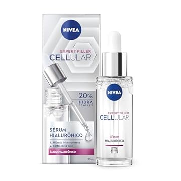 NIVEA Sérum Fácial Cellular com Ácido Hialurônico 30ml - Suaviza visivelmente a superfície da pele, promove a sensação de elasticidade, restaura a proteção natural e oferece hidratação profunda