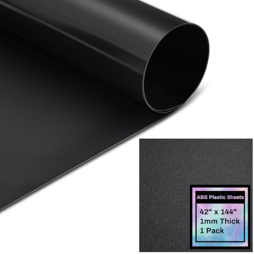 Image of Frienda 1 Pack 42 inch X 144 inch X 0.04 inch ABS Black Plastic Sheet | Black Textured Front and Smooth Back, Easy to Cut, Trim and Shape, Suitable for Automotive, DIY, Crafts and Home Projects