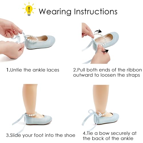 Image of Felix & Flora Girls Toddler Little Ballet Shoes - Flower Girls Mary Jane Flats Dress Shoes Party Wedding