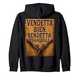 corsican vendetta knives Affiche vintage façon western avec armes croisées et slogan corse détourné : « Vendetta bien, vendetta tranquille ». Une punchline graphique, dramatique et pleine d’autodérision.