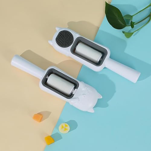 Image of Cat Sticky Brush Dog Hair Clean Tool | Pet Rolling Hair Cleaner Comb | Reusable Efficient Pet Hair Wiper Tool | Cat Grooming Accessory | Hair Removal Brush for Cat, Dog, Pet (1 Pc)