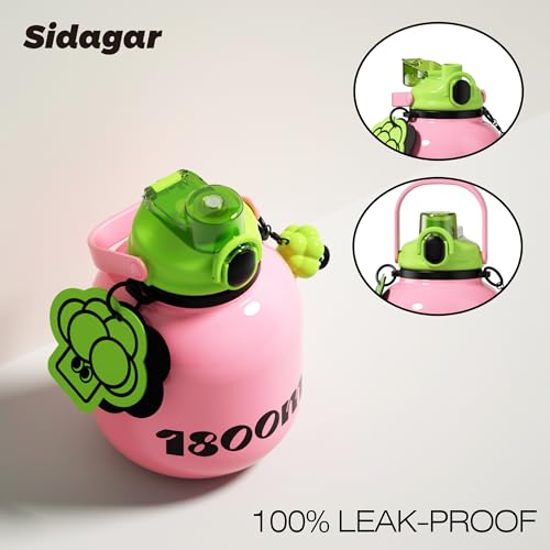 Botella Térmica Sidagar 60 oz con Tapa y Popote Rosa miniatura 3