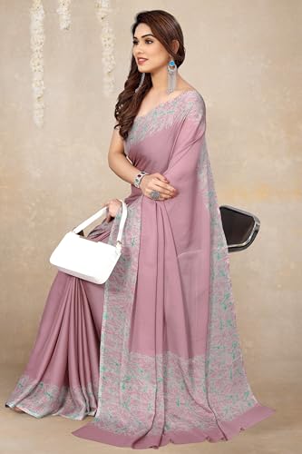 Image of MIRCHI FASHION Women Saree Abstract Print Chiffon | Breathable Lightweight Casual Sari for Regular Use and Office with Unstitched Blouse (Available in 25 Colors)