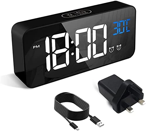 Reloj digital para dormitorio con temperatura y alarmas 2