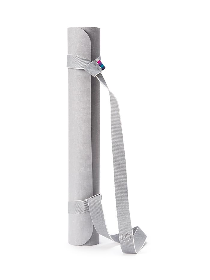 Yogamatters Organic Cotton Yoga Mat Strap | Adjustable Loops | Mat Carrier & Yoga Belt in One (Grey Ice)