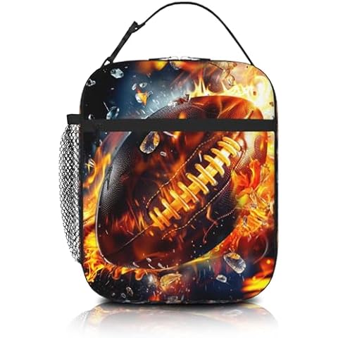 MORGOMON Insulated Football Print Lunch Bag Cover