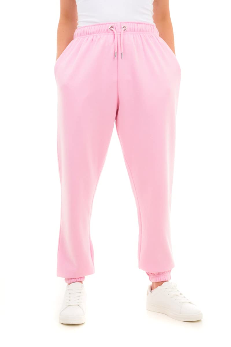 M17 Womens Ladies Recycled Oversized Jogging Bottoms Casual Sweatpants Cuffed Hem Lounge Trousers Elastic Yoga Pants Workout Tracksuit Pockets (XL, Pink), 5056242844006
