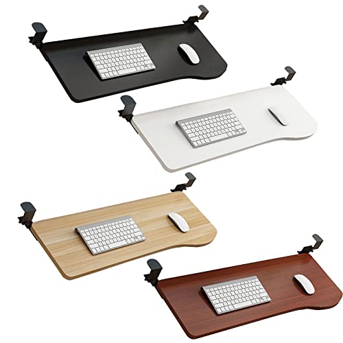 Bandeja deslizante para teclado debajo del escritorio, cajón de madera y metal resistente para almacenamiento de mouse, extensor de escritorio, perfecto para la oficina en casa y configuración de