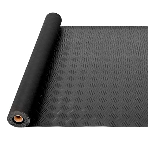 ybaymy Gummimatten 300 x 100 cm Antirutschmatte Schutzmatte für Außenbereich, 3mm Dicke Gummimatte Rolle, Bodenmatte rutschfest Bodenmatte mit Noppen Gummiläufer für Keller, Werkstatt, Garage