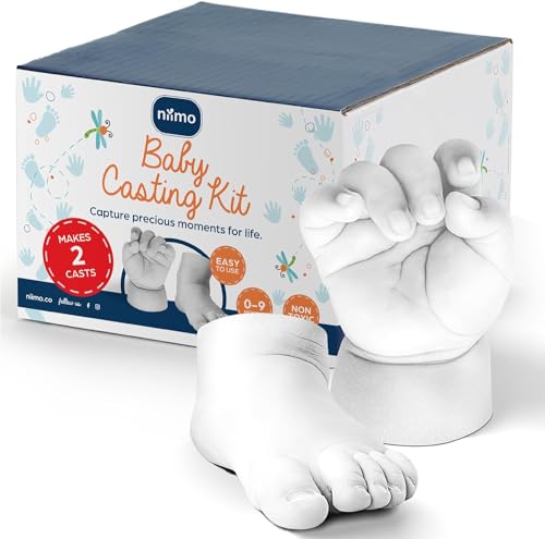Niimo® Kit 3D Molde Manos y Pies Para Bébé - Kit Escultura Manos y Pies, Seguro y No Tóxico, Regalo Pareja, 2 Figuras
