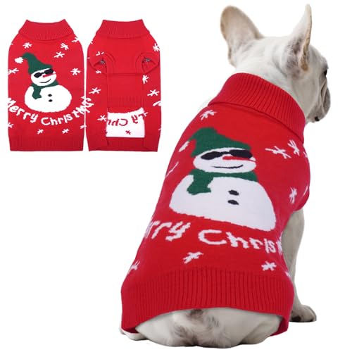 Hjumarayan Jersey Navidad Perro Pequeño - Sueter con Muñeco de Nieve, Cálido, sin Mangas, con Agujero para Arnés, Ropa para Bichon Maltes, Shitzu (Rojo M) Hjumarayan Jersey Navidad Perro Pequeño - Sueter con Muñeco de Nieve, Cálido, sin Mangas, con Agujero para Arnés, Ropa para Bichon Maltes, Shitzu (Rojo M)
