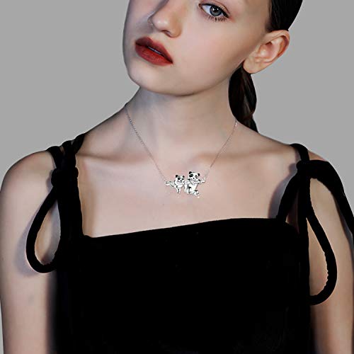 Mutter und Tochter Halskette, Panda Halskette Sterling Silber S925 Nette Halskette Tier Panda Anhänger Mutter Halskette Tochter Halskette (Panda Halskette) - 4