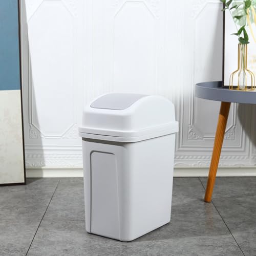 Caneca de basura pequeña plástica con tapa basculante, 7L miniatura 2