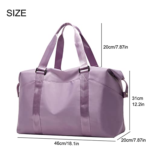 Forestfish Travel Duffel Bags For Women With Trolley Sleeve, Weekender Overnight Carry On Bag Lightwight Waterproof, Purple3