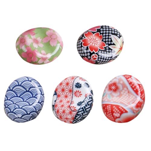 Baluue 6個 陶磁器製箸置き スプーンレスト 風桜柄箸枕 卓上装飾に 転がり防止軽量コンパクト キッチン食卓用おしゃれ小物収納