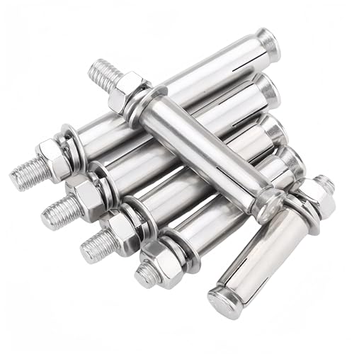 Image of M6 x 80 mm External Hex Expansion Bolts Screw Sleeve Anchors, 304 Stainless Steel, 8Pcs
