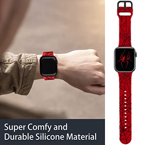 Image of ACESTAR Double Sided Band Compatible with Apple Watch Band 38mm 40mm 41mm /42mm(Series 11 10), Spider Web Cartoon Soft Silicone Replacement for iWatch Series 11 10 9 8 7 6 5 4 3 2 1 SE