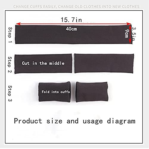 Image of TinaKim Ribbing Knit Fabric, for Ribed Cuffs Material for Jacket Pants Sweaters Sewing (Tubular Black, 16x3.5in)