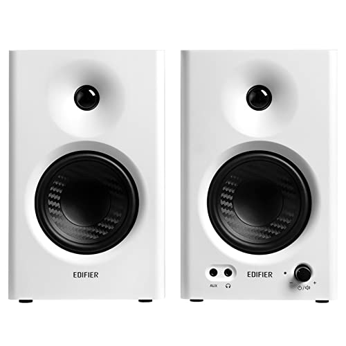 Image of Edifier MR4 Powered Studio Monitor Speakers, 4 inch Active Near-Field Monitor Speaker - White (Pair)