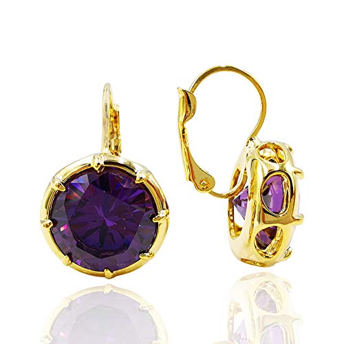 Leverback Crystal Earrings,Multicolor Cubic Zirconia Dangles Earrings Fashion Jewelry for Women Girls