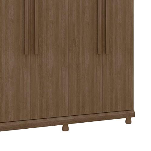 Guarda Roupa Casal 6 Portas 5 Gavetas Antares Móveis Lanza Chocolate
