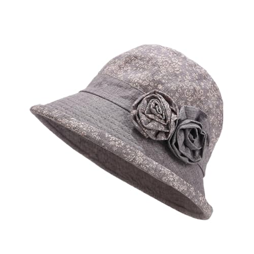 YEKEYI Women's Cotton Linen Bucket Hat Big Brim Hat Summer Sun Beach Cap Visor Sunhat Purple