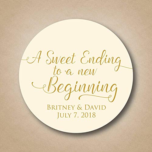 A Sweet Ending to a new Beginning Wedding Stickers