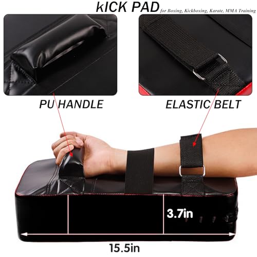 2-in-1 Punching Mitts Kick Pack Set,Curved Boxing Gloves Adjustable Kick Shield for Men,Women,Beginner,Adults,Youth,Boxing Mitts and Pad Kit for Taekwondo,Karate,Muay Thai,MMA Sparring Gear Equipment - Thumbnail 3