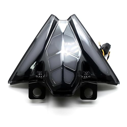 Image of MZS Motorcycle Tail Light LED Turn Signal Integrated for EX 500 EX500 24-25 | Rear Blinker Running Taillight Assembly, Stop Brake Light, Waterproof Dustproof Smoke Lens, Amber Red Dual Color Lamp