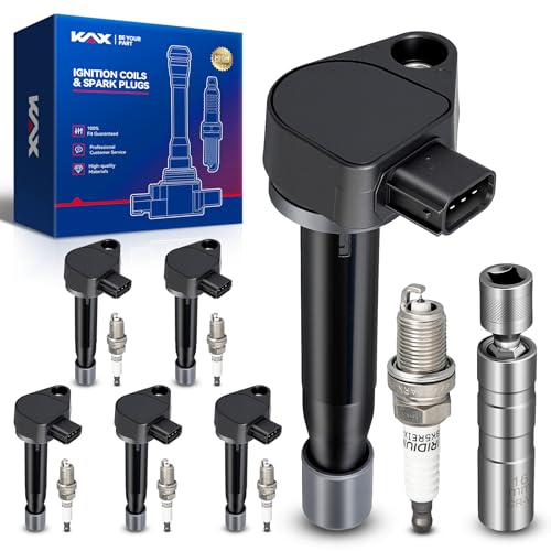 Image of KAX Ignition Coils & Spark Plugs Set Fit for TL, Odyssey | (w /tool) Acura TL 1999-2001, 2004-2008, TL 2002-2003 3.2L, Odyssey 1999-2004, Accord 2000-2002 3.0L, CL 2001-2003 3.2L UF242