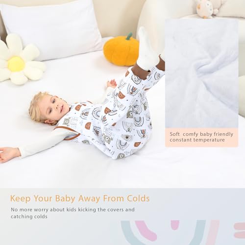 Image of WONDAY Toddler Sleep Sack with Feet, 1.0 Tog Lightweight Sleeping Sacks for Walking with Legs,2T 3T