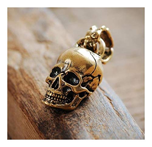 Preisvergleich Produktbild HNZZ Schädel Metall Gold Schlüsselanhänger Anhänger Schlüsselanhänger Fob-Charme-Männer Schlüsselanhänger Skeleton DIY Zubehör Männer Schlüsselanhänger