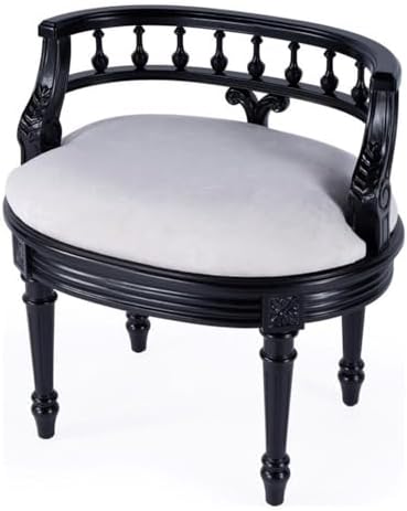 Butler Specialty Company Hathaway Upholstered 22.5" W Vanity Seat -Black Licorice