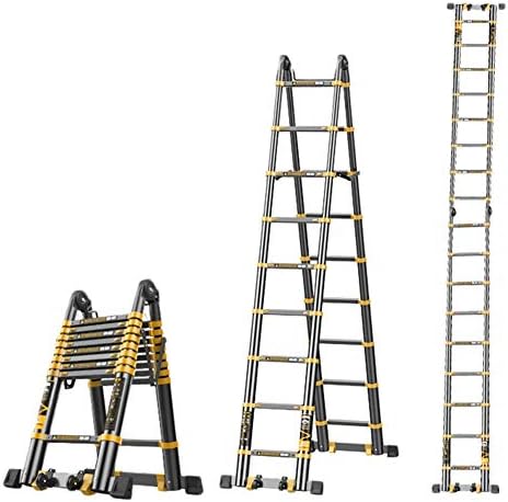 LXLA Multi-Purpose Aluminum Telescopic Ladder, Portable Extendable A-Frame Ladder Heavy Duty Ladders, for Loft Indoor Outdoor Office House, Max Load 150kg (Size : 7.3m/24ft)