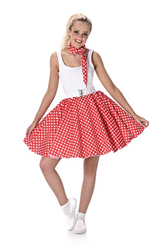 Costume rock & tie à pois des années 50 rouge robe vintage Carnaval Costumes 81101