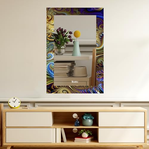 Image of KERLIX 12x18 Inch Rectangular Wall Mirror - CNC Polished Finish, Modern Decorative Mirror for Bathroom, Bedroom, Living Room & Entryway