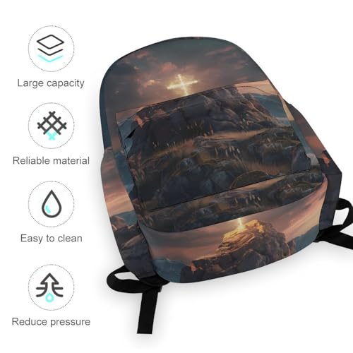 Jesus Cross 3D Print Travel Backpack Lightweight Laptop Backpack Casual Daypacks Shoulder Purse Bags for Men Women4