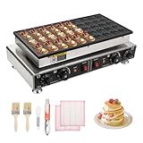 Heuyrao 50PCS Mini Dutch Pancake Baker, 110V 1800W Commercial Pancake Maker Machine, 1.6 Inches Electric Nonstick Pancake Maker, Commercial Muffin Maker for Home Kitchen & Restaurant